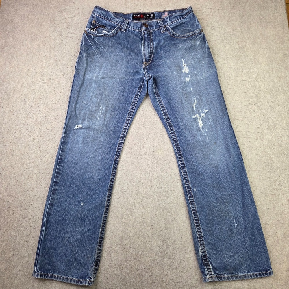 Ariat FR M4 Relaxed Boot Cut Jeans Mens 32x32 Blue Flame Resistant Work Pants